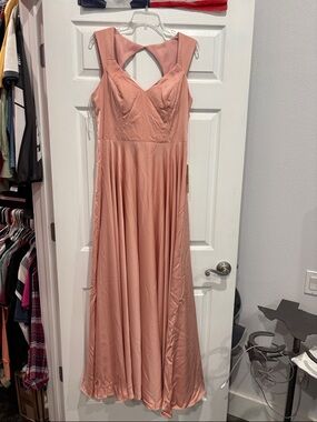 Sleeveless Mauve Pink Maxi Dress with V-Back